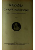 Kazania o Najświętszej Marji Pannie 1921 r tom I