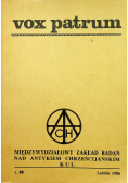 Vox patrum międzywydziałowy zakład badań nad antykiem chrześcijańskim KUL