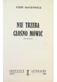 Nie trzeba głośno mówić Miniatura
