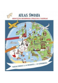Atlas świata Megakolorowanka edukacyjna z naklej.