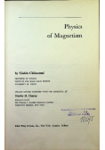 Physics of Magnetism