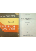 Pisma filozoficzne i logiczne tom I i II