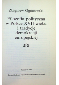 Filozofia polityczna w Polsce XVII wieku i tradycje demokracji europejskiej