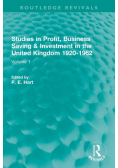Studies in Profit, Business Saving and Investment in the United Kingdom 1920-1962