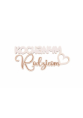 Drewniany napis - Kochanym Rodzicom 5szt biały