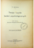 Teorje i wyniki badań psychologicznych Część 1 1902 r.
