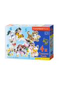 Puzzle konturowe 4x1 Zwierzęta i ich dzieci