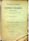 Histoire Litteraire du Sentiment Religieux En France 1926 r.