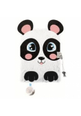 Pamiętnik A5 Włochacz z kłódką 3D Happy Panda 96k.