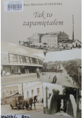 Tak to zapamiętałem