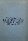 Wprowadzenie do Krytyki tekstu Starego  i Nowego Testamentu