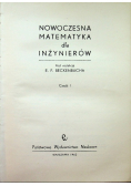 Nowoczesna matematyka dla inżynierów Część I