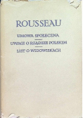 Umowa społeczna Uwagi o rządzie polskim List o widowiskach