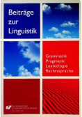 Beitrage zur Linguistik Grammatik Pragmatik Lexikologie Rechtssprache Nowa