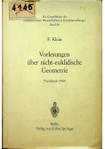 Vorlesungen uber nicht euklidische Geometrie