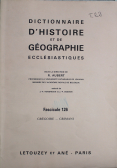 Dictionnaire D Histoire et de Geographie  Ecclesiastiques Fascicules 126
