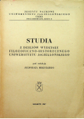 Studia z dziejów wydziału filozoficzno historycznego Uniwersytetu Jagiellońskiego