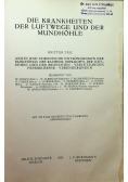 Die Krankheiten der Luftwege und der Mundhöhle 1928 r