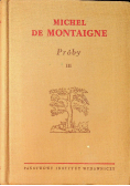 Michel de Montaigne Próby Tom III