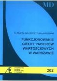 Funkcjonowanie giełdy papierów wartościowych w Warszawie