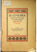 Rozprawa Egzegetyczna o Pokusach Chrystusa Pana 1900 r