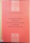 Immanuela Kanta krytyka metafizyki klasycznej w okresie przedkrytycznym