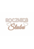 Drewniany napis - Rocznica ślubu 5szt biały