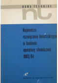 Najnowsze rozwiązania konstrukcyjne w budowie aparatury chemicznej 1963/64