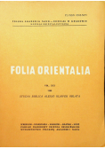 Folia Orientalia Vol XXI