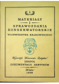 Materiały i sprawozdania konserwatorskie województwa Krakowskiego