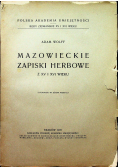Mazowieckie zapiski herbowe 1937 r.
