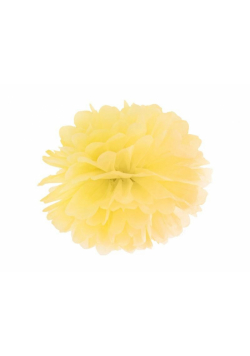 Pompon bibułowy żółty 25cm