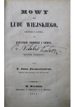 Mowy do ludu wiejskiego 1841 r.