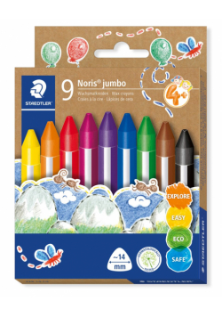 Kredki woskowe trójkątne Jumbo Noris 9 kolorów Staedtler