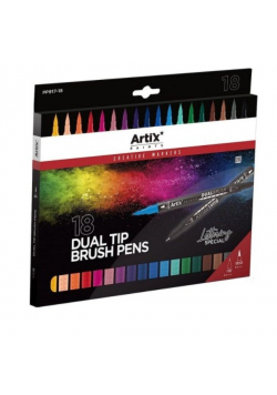 Dual Tip Brush Pens 18 Kolorów