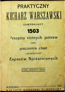 Praktyczny Kucharz Warszawski 1922 r