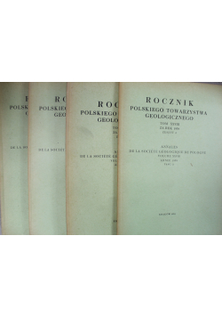 Rocznik Polskiego Towarzystwa Geologicznego Tom XXVIII za rok 1958 zeszyt 1 do 4