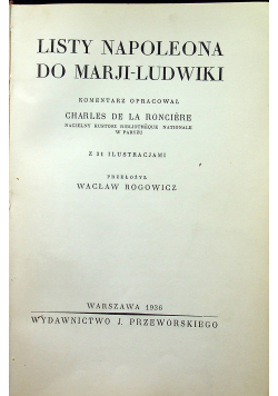 Listy napoleona do Marji - Ludwiki 1936