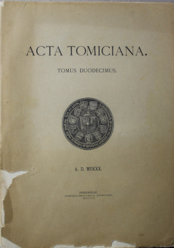 Acta Tomiciana Tomus Duodecimus 1806 r.