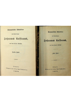 Sammtliche Schriften des chrwuwdigen johannes Cassianus Tom I i II 1879 r.