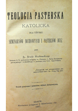 Teologia pasterska katolicka 1887 r.