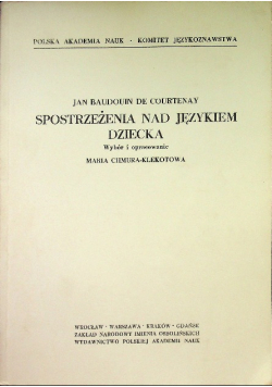 Spostrzeżenia nad językiem dziecka