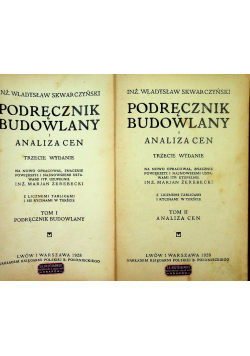 Podręcznik budowlany i analiza cen Tom 1 i 2, 1928 r.