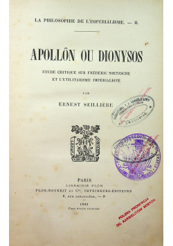 Apollon ou Dionysos 1905 r.
