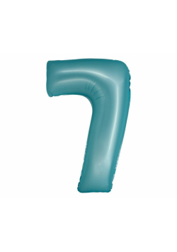 Balon foliowy Smart cyfra 7 niebieski matowy 76cm