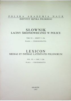 Słownik łaciny średniowiecznej w Polsce tom VII zeszyt 5