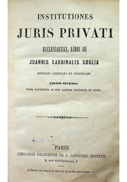 Institutiones Juris privati ecclesiastici 1864 r.