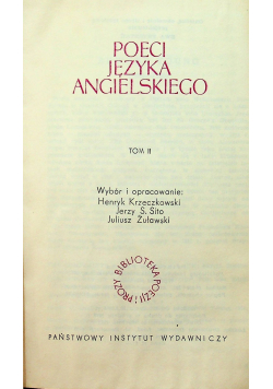 Poeci języka angielskiego tom 2