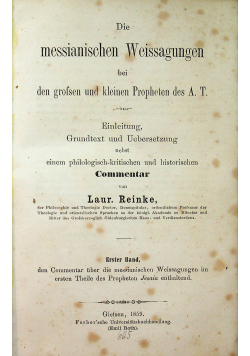 Die messianischen Weissagungen 1859 r.