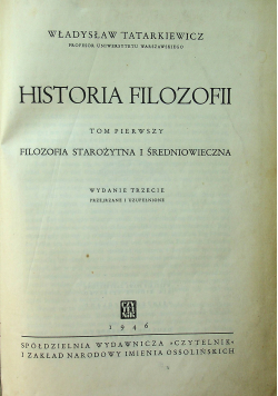 Historia filozofii tom pierwszy 1946 r